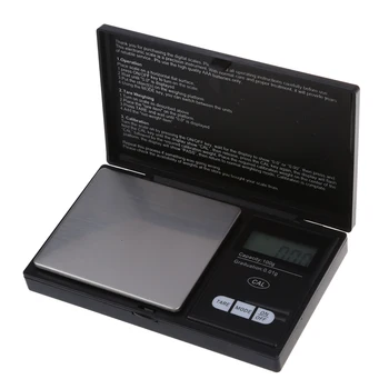 SOSW-100g * 0.01 g Mini LCD Digital Pocket Šperky Gold Diamond Rozsahu Gram - black