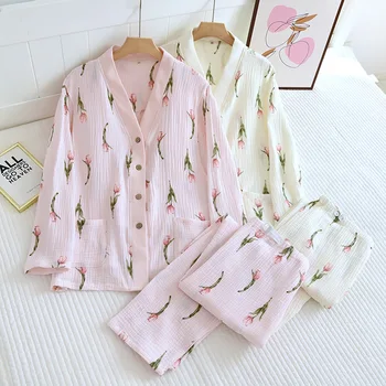 V-Neck Ženy, Dojčiace Pyžamá oblečenie pre voľný čas Jeseň Materské Pyžamo Nastaviť Dojčenie Oblečenie, Dlhé rukávy Tehotenstva Sleepwear