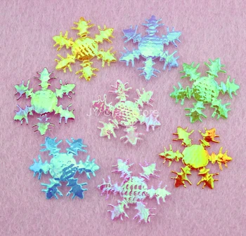 1000pcs/veľa Mini dúhové Lesk Cítil Snowflake Patch Textílie Nášivka Jednej strane 25 mm Festival Dekor, DIY Funguje ,Vianoce, výzdoba