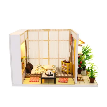 Moderné Japonskom Štýle DIY Doll House Očarujúce Dom S Zariadený domček pre bábiky Hračky Pre Deti Prázdninový Darček Narodeninové Prekvapenie