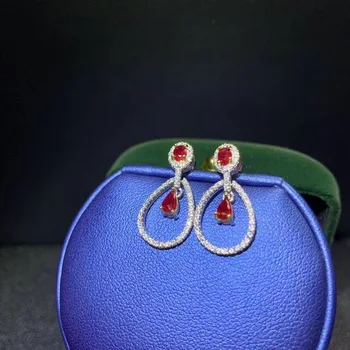 Najnovšie designnatural ruby earings dámy Strany Šperky 925 čistého striebra high-end šperky Monopol