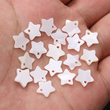 10-12 mm Star Tvar Prírodnej Bielej perlete Shell Perly Vysokej Kvality pre Prívesky, Šperky Náhrdelníky Náušnice Príslušenstvo