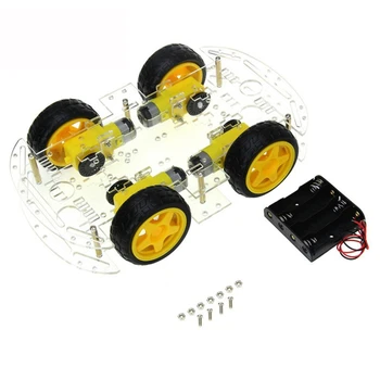 DIY Robot Smart Auto Podvozku Auta pre Arduino Regulátor Pohonu Doska Stepper Motor Rýchlosť Encoder 4 Kolesa a Batérie Poľa