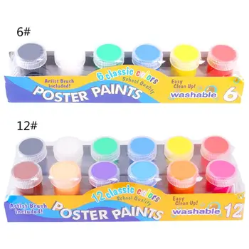 20ml 12 Svetlé Farby Umývateľný Gouache Maľovanie pre Deti, Začiatočníkov, Školské potreby Prst Farba