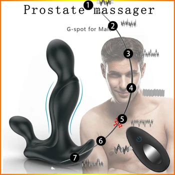 Upozorňuje Prostaty Masér Análny Plug Vibrátor Silný Stimulátor Prostaty Masturbácia Zariadenia Pre Mužov, Sexuálne Hračky pre Dospelých