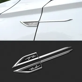 2ks/Set Z Kovu Auto Blatník Strane Štítku Turbo Logo Emblémy Auto Styling Vonkajšie Dekoratívne Doplnky