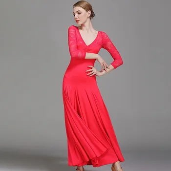 Španielsky šaty ballroom dance šaty valčík flamenco tanec kostýmy latinskej sála šaty tanečné nosiť ženy, foxtrot šaty červené