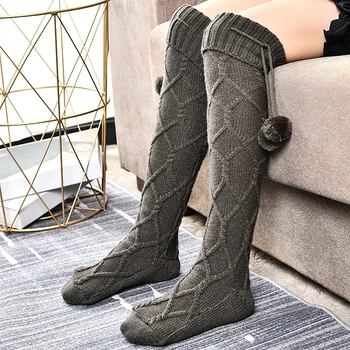 Dámske Zimné Zahustiť Ponožky, Pletené Leg Warmers Boot Orezania Putá Mulčovače Long Leg Warmers Jednofarebné Ponožky Teplé Ponožky Móda