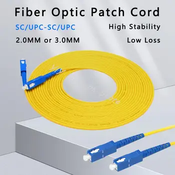 5 KS/Množstvo 5 Metrov SC/UPC-SC/UPC Fiber Optic Patch Kábel FTTH SM SX 2.0 MM 3.0 MM 9/125um Optického Vlákna Jumper Kábel
