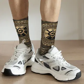 Hunab Ku Mayský Symbol Čiernej A Zlatej Dospelých Ponožky Unisex ponožky,mužov Ponožky ženy Ponožky