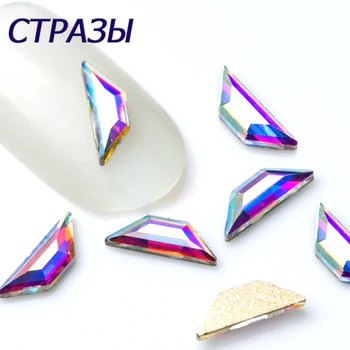 Farba AB Tipy na Nechty, Kamienky ploché Pixie crystal Drop diamanty 3D Manikúru, Nail Art Dekorácie, Šperky, Prívesky