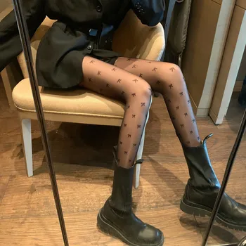 Anti-hook Japonský Lolita Pančuchy Gotický Tenké Čierne Čela Jedného kusu Klesnutie Ponožky Ženy Sexy Body Pohľadu Pantyhose S39