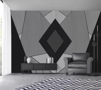 Dekoratívne tapety 3D geometrické línie black bielom pozadí na stenu
