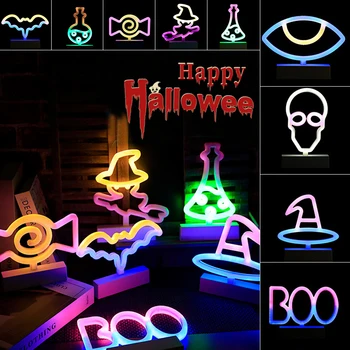 Halloween Dekorácie Svetlá Čarodejnice Klobúk Candy Nočné Osvetlenie, Party Dekorácie, Lampy, Spálňa Bar Kávy Výzdoba Osvetlenie Lebky Lampa