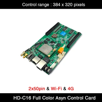 HD-C15 / HD-C16 Asynchrónne Full-Farebné LED Modul / panles Kontroly Karty 384x320Pixels , 2x50Pin Lan, Wi-Fi o U-disk 4G moduly