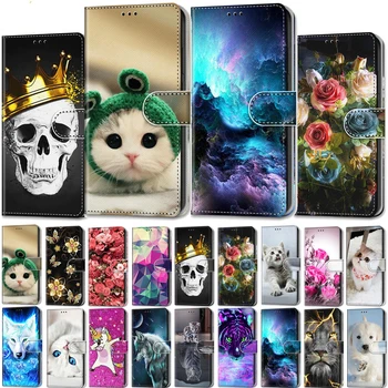 Roztomilé Mačka Zvierat Vzor Telefón puzdro Pre Apple iPhone 13 12 11 Pro Max X XS 6 7 6 8 SE 2020 mini Peňaženka Koža Stojan Knižné