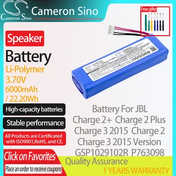 CameronSino Batérie pre JBL Charge 2+ Poplatok 2 Plus Poplatok 3 2015 Poplatok 3 2015 Verzia zapadá JBL GSP1029102R Reproduktor Batérie