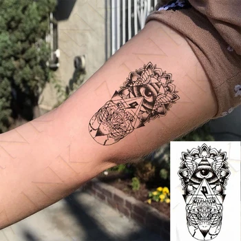 Nepremokavé Dočasné Tetovanie Oko Boha Totem Lotus Slon Nálepky Na Telo Vody Prenos Falošné Tetovanie Flash Tetovanie Muž Žena