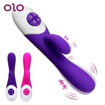 OLO 16 Rýchlosť Ženská Masturbácia, Duálne Vibrácie Silikónové G-spot Vibrátor AV Stick Sexuálne Hračky pre Ženy Stimuláciu Klitorisu