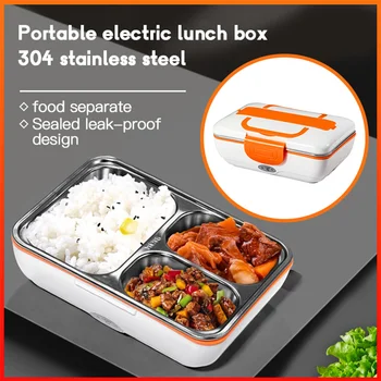 2 in1 Smart Lunch Box z Nehrdzavejúcej Ocele Bento Potravín Kontajner 110V/220V alebo 12V/24V Prenosné Elektrické Potravín Vyhrievané Teplejšie pre Domáce Auto