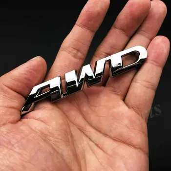 3D Kov Chróm AWD Kufri Zadnej Strane Znak, Odznak Odtlačkový Nálepky V6 4X4 4WD