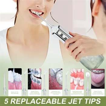 Ústne Irigátor USB Nabíjateľné Prenosné Zubné Vody Flosser 300 ml Zubná prúd vody Zubné Zuby Čistič+5 Jet