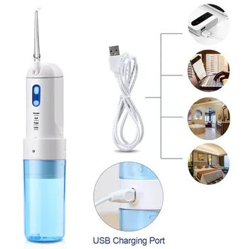 Ústne Irigátor USB Nabíjateľné Vody Flosser Prenosné Zubné Vody Jet 200 ML Nádrž na Vodu, Nepremokavé Čistejšie Zuby