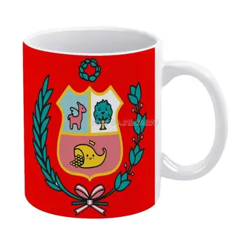 Krásne Peruánskej Štít Kávové Hrnčeky Keramické Šálku Čaju Mlieko Hrnček Teplejšie Osobné Priatelia Narodeniny Darček Peru Peruánskej Escuso De