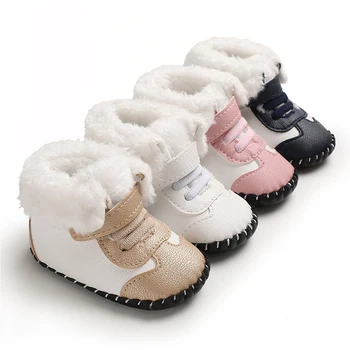 0-14 Mesiacov Dieťa Novorodenec Batoľa Zime Teplé Oblečenie, Topánky Baby Girl Chlapci topánky Mäkké Jediným Snehu Kožušiny Topánky Nohy Ponožky