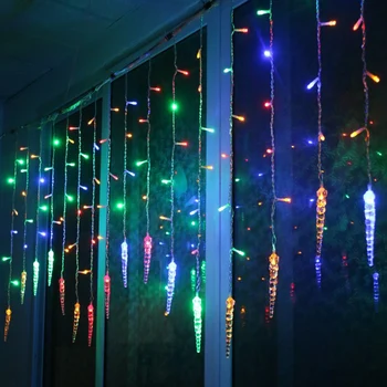 Vianočný Záves Svetlá Vonkajšie Ice Piton LED Reťazec Blikajúce Svetlá Nepremokavé Dovolenku Strany, Pripojiteľná Vlna Víla Svetlo D30
