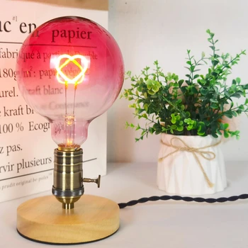 Gradient Peach Pink Láska Srdce Tvorivé LED Žiarovka 220V DIM 2W G125 E27 Skrutku Noc Svetla Teplá Biela Atmosféra Lampa